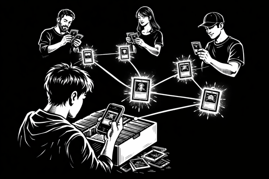 Friend card network visualization